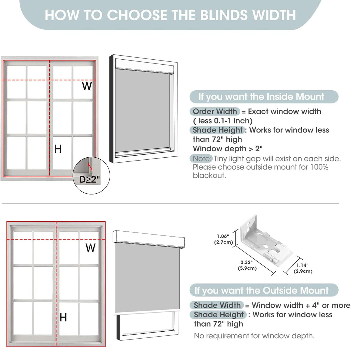 Motorized Blinds with Remote:  Battery Powered Control Electric Smart Roller Blinds Shades with Remote for Windows Cordless 100% Blackout, Grey, 46" W X 72" H