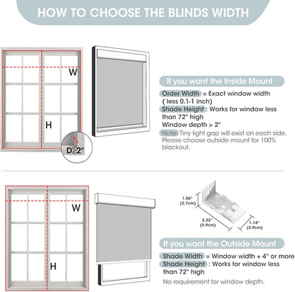Motorized Blinds with Remote:  Battery Powered Control Electric Smart Roller Blinds Shades with Remote for Windows Cordless 100% Blackout, Grey, 46" W X 72" H