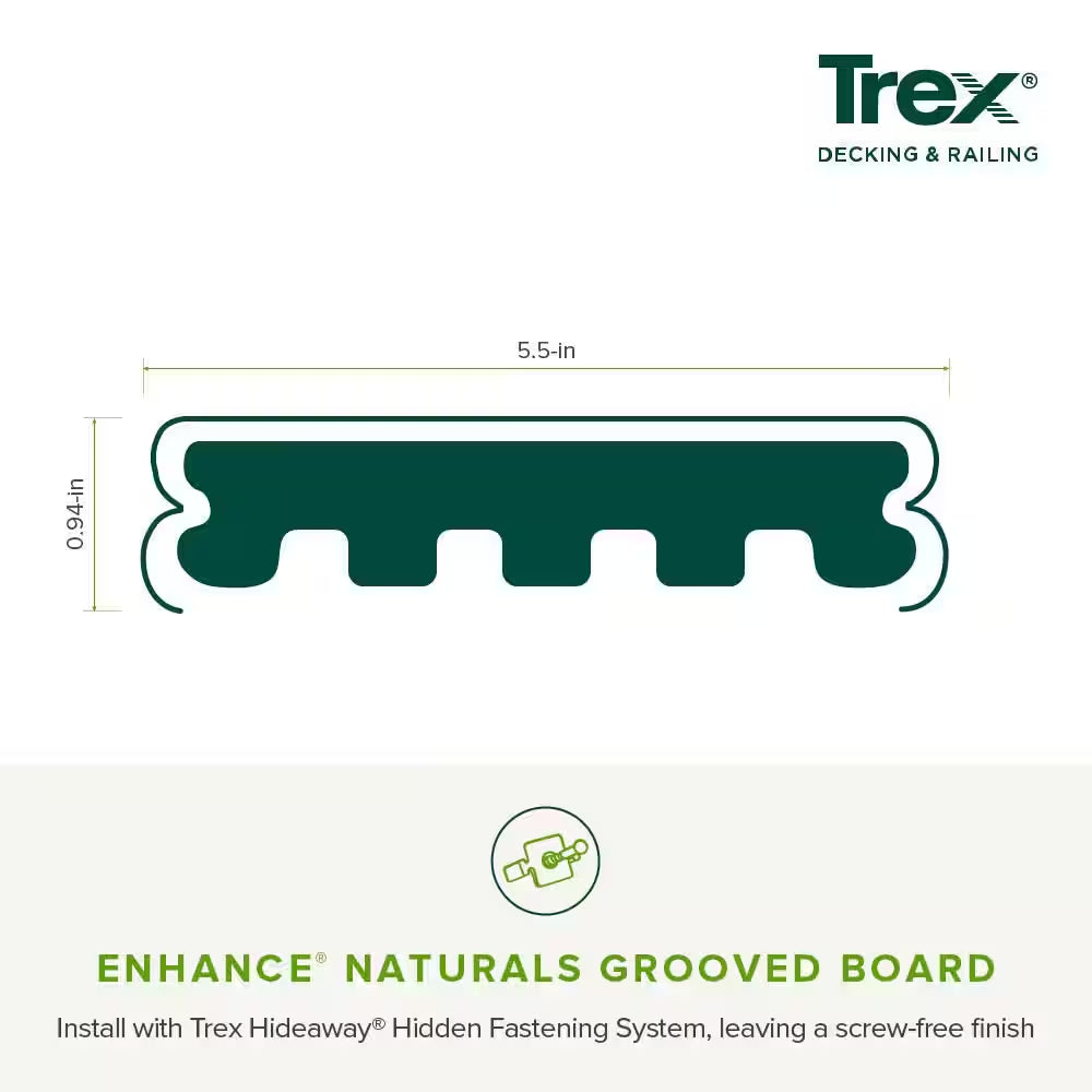Enhance Naturals 1 In. X 6 In. X 16 Ft. Rocky Harbor Grooved Edge Composite Deck Board