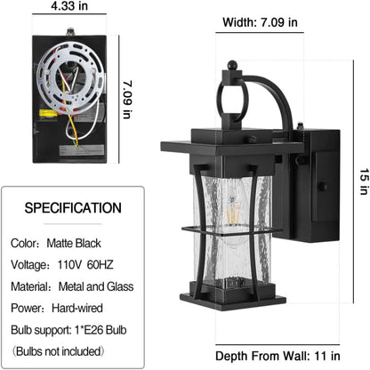 15 Inch Dusk to Dawn Outdoor Lighting Fixtures with Outlet
