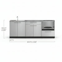Modular Outdoor Kitchen Built to Last, 304 Stainless Steel, Weather-Resistant, 3-Piece Set
