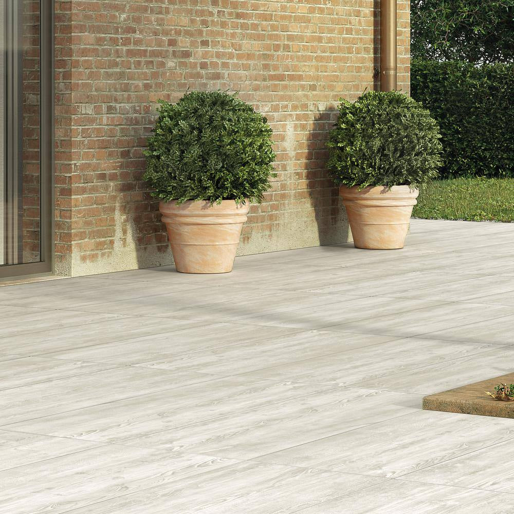Caldera Blanca 2 Cm. X 16 In. X 47 In. Matte Porcelain Wood Look Paver Floor Tile (10.44 Sq. Ft./Case)