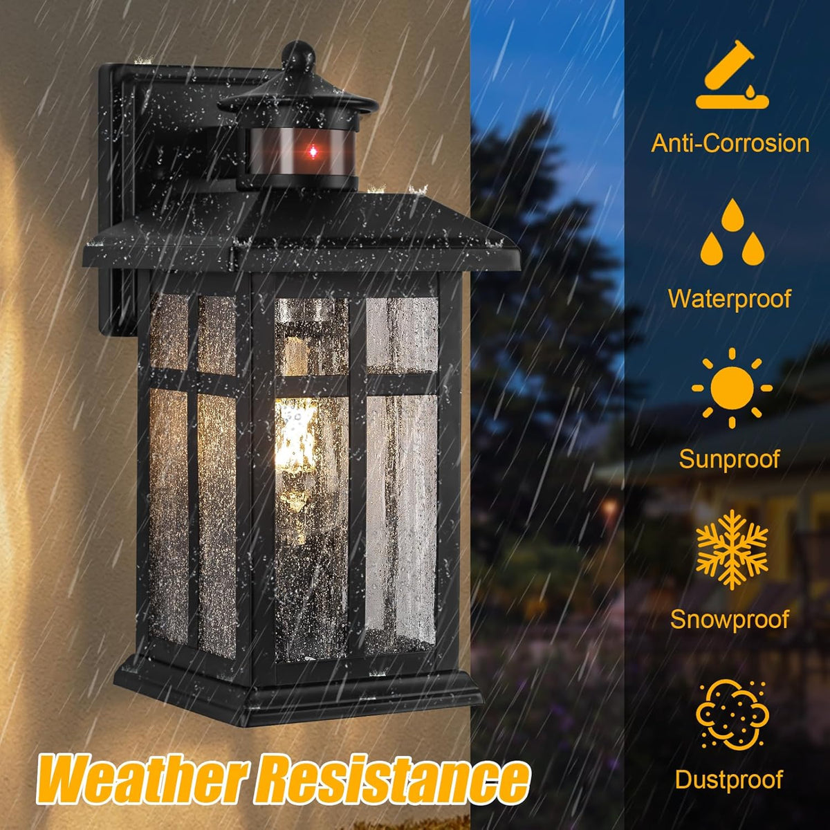 Motion Sensor Outdoor Wall Lights 2 Packs Dusk to Dawn Outdoor Lighting