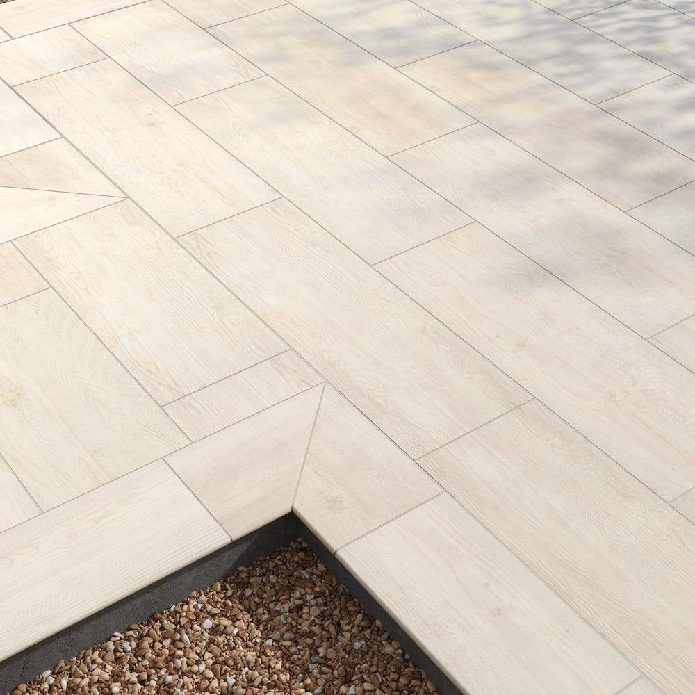 Caldera Blanca 2 Cm. X 16 In. X 47 In. Matte Porcelain Wood Look Paver Floor Tile (10.44 Sq. Ft./Case)