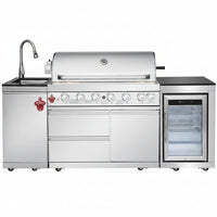 82-Inch 6-Burner Gas Grill 85,000 BTU Outdoor Kitchen Barbecue