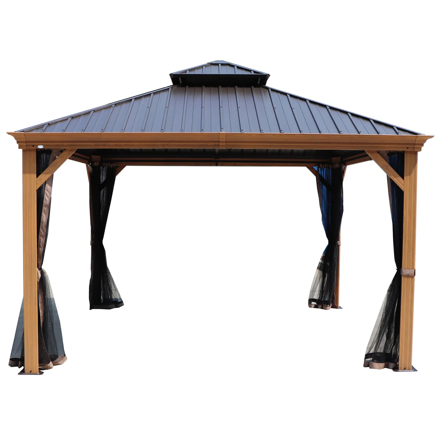12-Ft X 20-Ft Hardtop Roof Aluminum Gazebo (Screen Included)