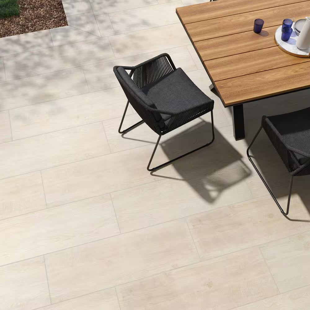 Caldera Blanca 2 Cm. X 16 In. X 47 In. Matte Porcelain Wood Look Paver Floor Tile (10.44 Sq. Ft./Case)