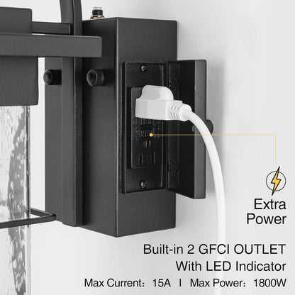 15 Inch Dusk to Dawn Outdoor Lighting Fixtures with Outlet