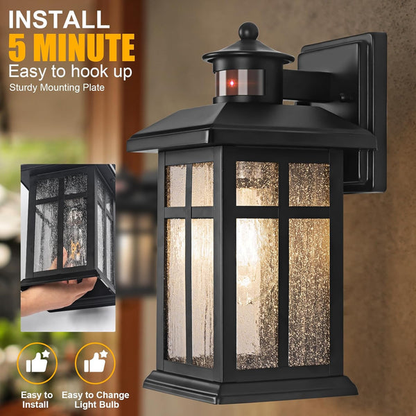 Motion Sensor Outdoor Wall Lights 2 Packs Dusk to Dawn Outdoor Lighting