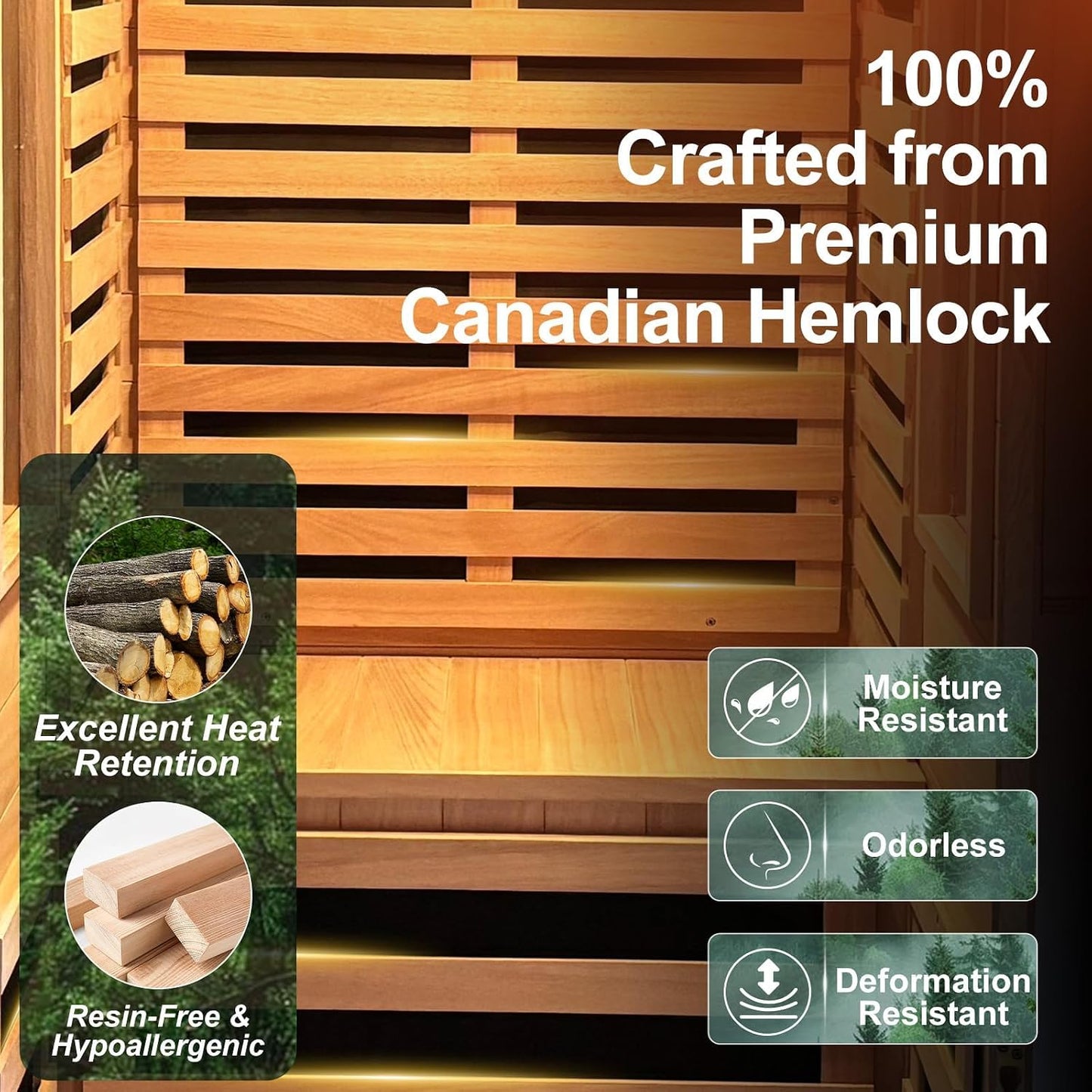 Infrared Sauna with Fda-Certified Red Light Therapy 660Nm & 850Nm