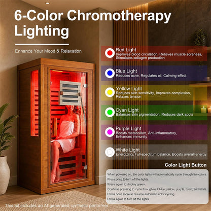 Infrared Sauna with Fda-Certified Red Light Therapy 660Nm & 850Nm