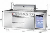82-Inch 6-Burner Gas Grill 85,000 BTU Outdoor Kitchen Barbecue