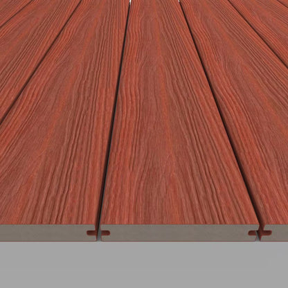 Magellan plus 0.88 In. X 5.43 In. X 8 Ft. Rustic and Wood Grain Swedish Red Grooved Composite Deck Board