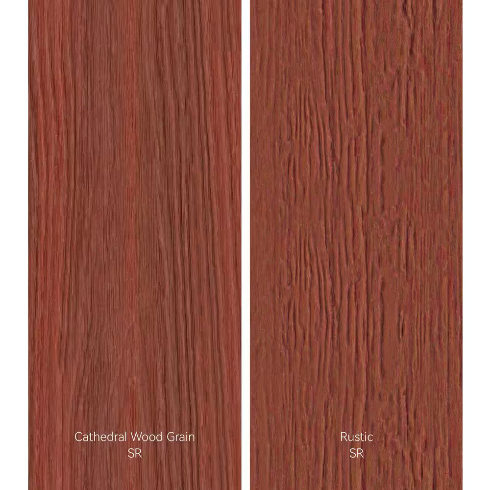 Magellan plus 0.88 In. X 5.43 In. X 8 Ft. Rustic and Wood Grain Swedish Red Grooved Composite Deck Board