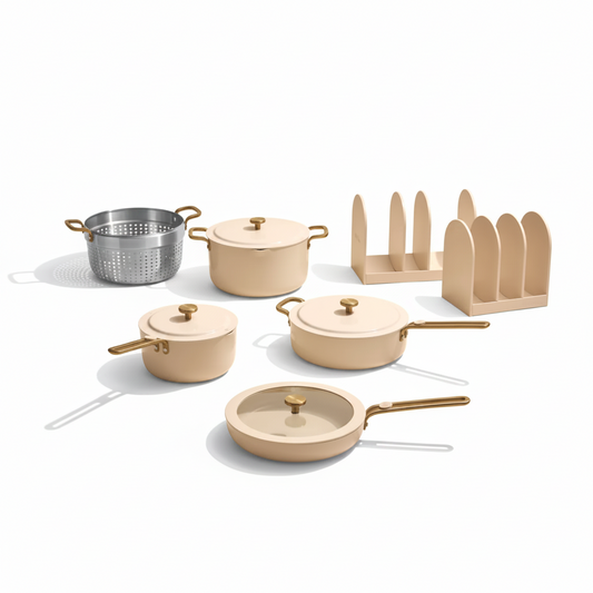 Nonstick Cookware Set Designed for Everyday Cooking, Organized Storage, Complete Kitchen Setup, 13.5 kg