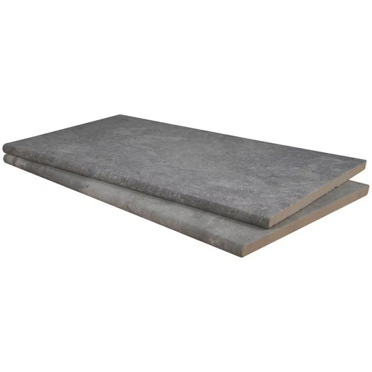 Argento Travertino 2 Cm X 13 In. X 24 In. Matte Porcelain Stone Look Pool Coping (4.33 Sq. Ft./Case)