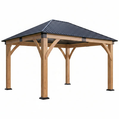 11FT X 13FT Outdoor Spruce Wood Gazebo