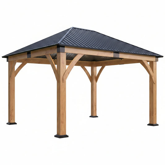 11FT X 13FT Outdoor Spruce Wood Gazebo