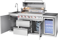 82-Inch 6-Burner Gas Grill 85,000 BTU Outdoor Kitchen Barbecue