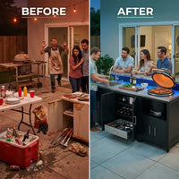 Modular Outdoor Kitchen Designed for Year-Round Entertaining, 304 Stainless Steel, Weather-Resistant — Before & After