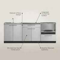 Modular Outdoor Kitchen Designed for Year-Round Entertaining, 304 Stainless Steel, Weather-Resistant — infographic