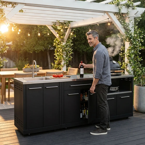 Modular Outdoor Kitchen Built to Last, 304 Stainless Steel, Weather-Resistant, 3-Piece Set